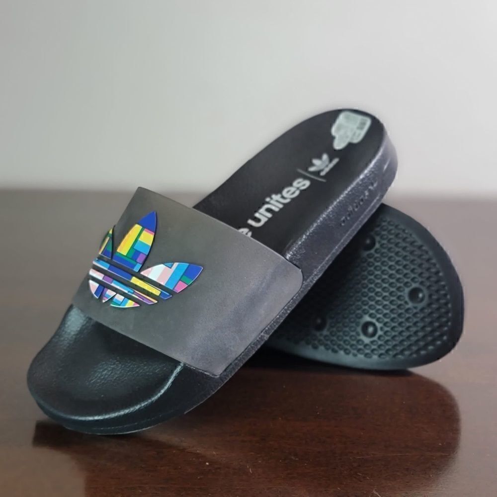 Adidas Originals Adilette Limited Edition Love Unites Black Translucent 3D Logo